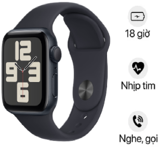 Apple Watch SE 2 2023 GPS Mặt Nhôm Dây Cao Su