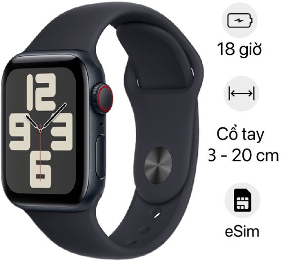Apple Watch SE 2 2023 LTE Mặt Nhôm Dây Cao Su