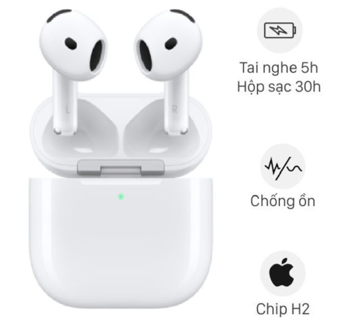 Tai Nghe Apple Airpods 4 (Khử Tiếng Ồn) Likenew 99%