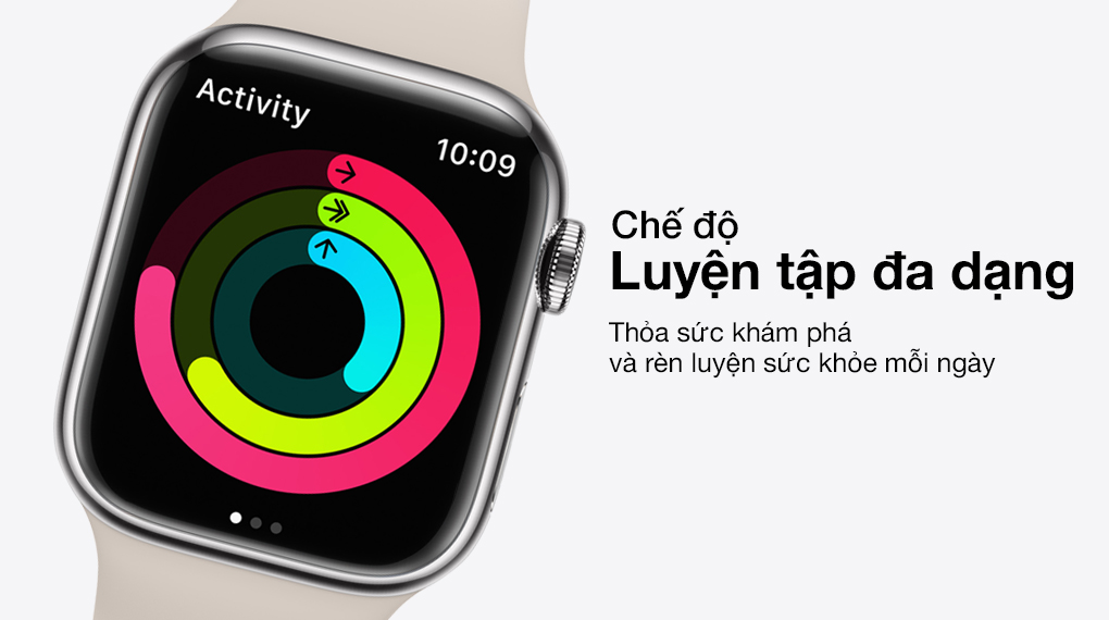 Apple Watch Series 7 LTE 45mm viền thép - Luyện tập đa dạng