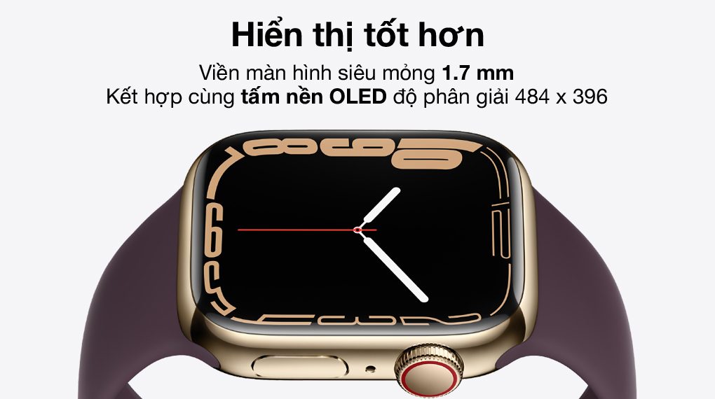 Apple Watch Series 7 LTE 45mm viền thép - Màn hình