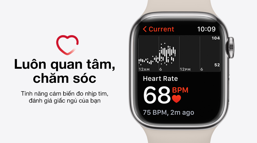 Apple Watch Series 7 LTE 45mm viền thép - Chăm sóc sức khoẻ