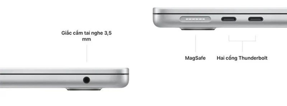 cổng kết nối trên macbook air m2 2022