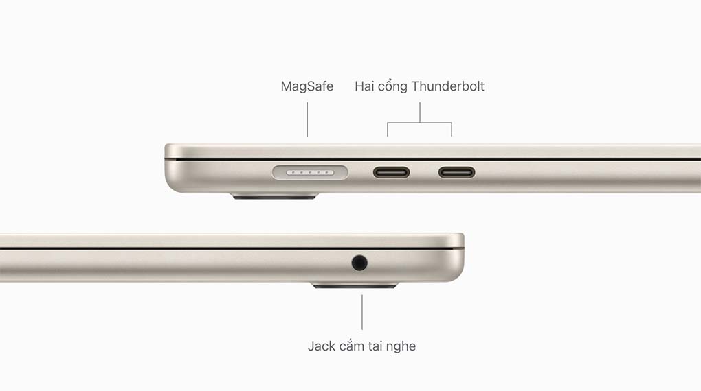 MacBook Air 13 inch M3 2024 8-core CPU - Cổng kết nối