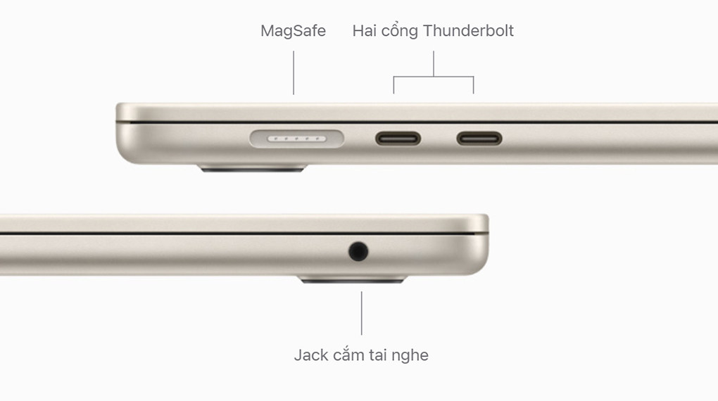 MacBook Air 15 inch M2 2023 512 GB - Cổng kết nối