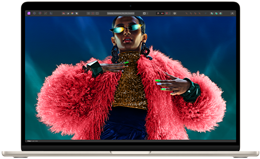 Màn hình MacBook Air hiển thị hình ảnh đầy màu sắc để phô diễn dải màu và độ phân giải của màn hình Liquid Retina