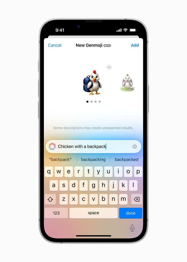 Quá trình tạo Genmoji trên iPhone 16e.